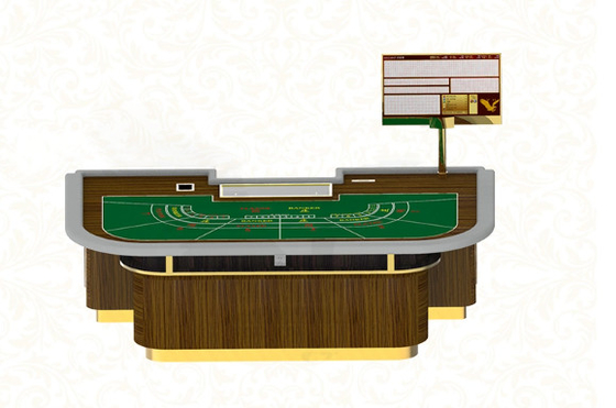 7 Person Marble Baccarat Poker Table 2.4m 2.6m 2.8m With LED Display